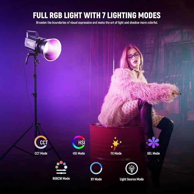 NEEWER 230W High Power RGB LED Video Light, APP/2.4G Control, 2500K-7500K - Image 3