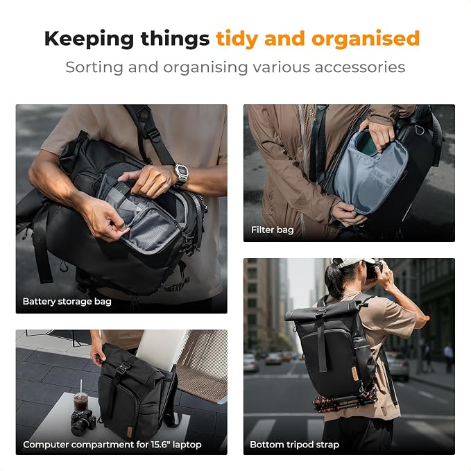 K&F CONCEPT Camera Backpack, Camera Bag - Image 6