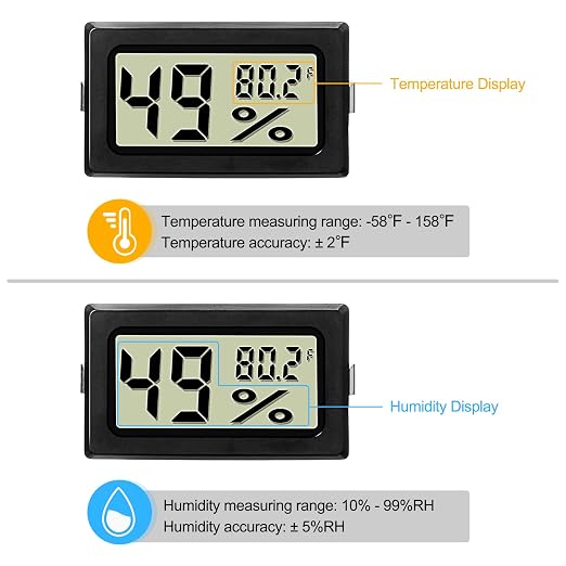 Weewooday Mini Digital Temperature Humidity Meters Gauge - Image 3