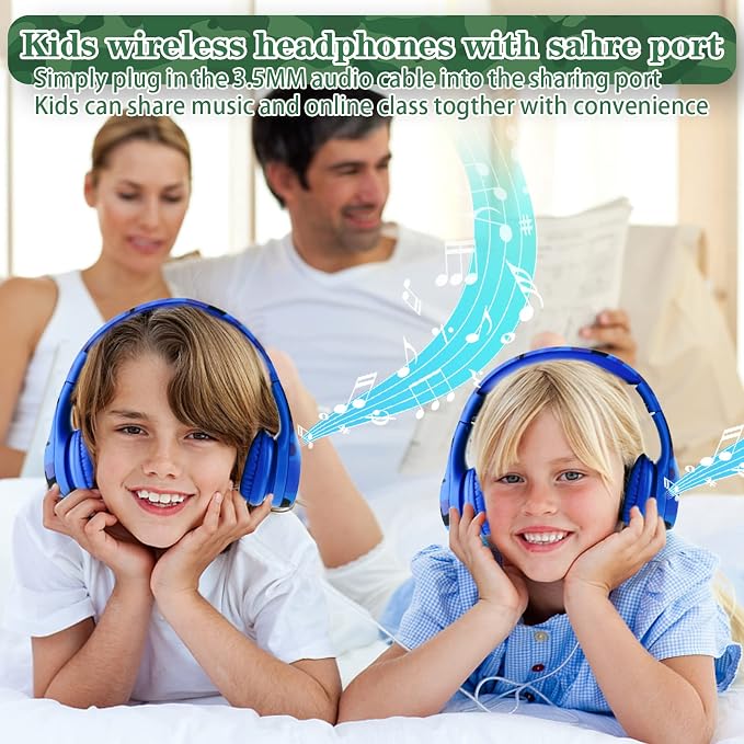 Toddler Headphones Wireless, Kids camo Bluetooth Headphones, 5 Button Easy Use - Image 5