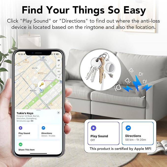 Air Tracker Tags-4 Pack, 2026 New Smart Tag Key Finder - Image 2
