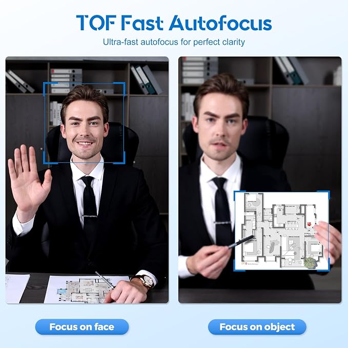 4K Webcam with Ring Light Web Cam 4K Autofocus with TOF Computer Camera 1080P - Image 4