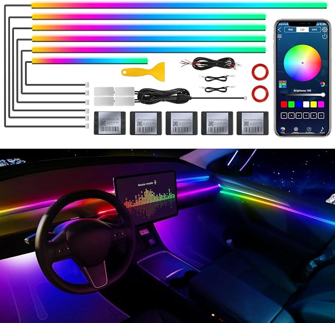 Dreamcolor Acrylic Interior Car LED Strip Light by MAODANER