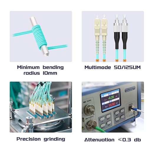 SC/UPC to FC/UPC Fiber Patch Cable OM3 100Meter/328ft 10GB/Gigabit Multimode - Image 5