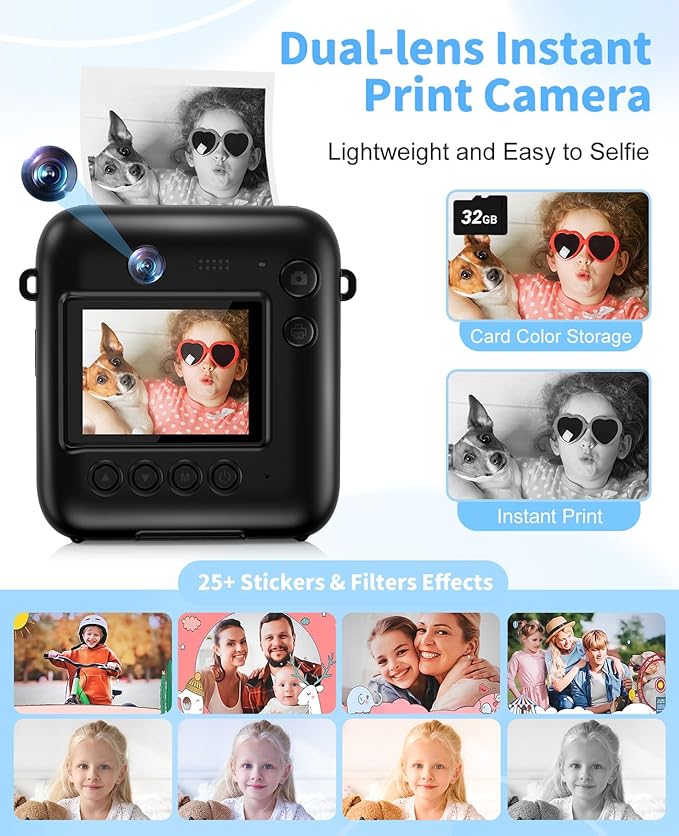 Kids Camera Instant Print, 48MP Dual-Lens Digital Camera - Image 3