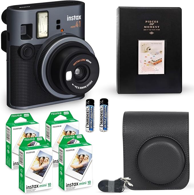 Fujifilm Instax Mini 41 Instant Camera Vintage Black. + Fujifilm Value Pack + by FUJIFILM