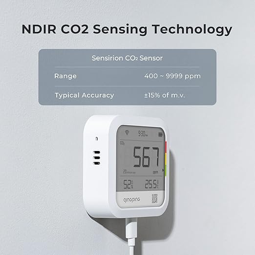 Qingping CO2 Monitor Thermometer Hygrometer, Remote Monitoring via Qingping IoT - Image 3