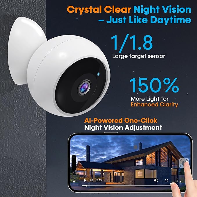 AMTIFO Security Cameras Wireless Outdoor: Magnetic 2-Pack Install-Free Indoor - Image 4