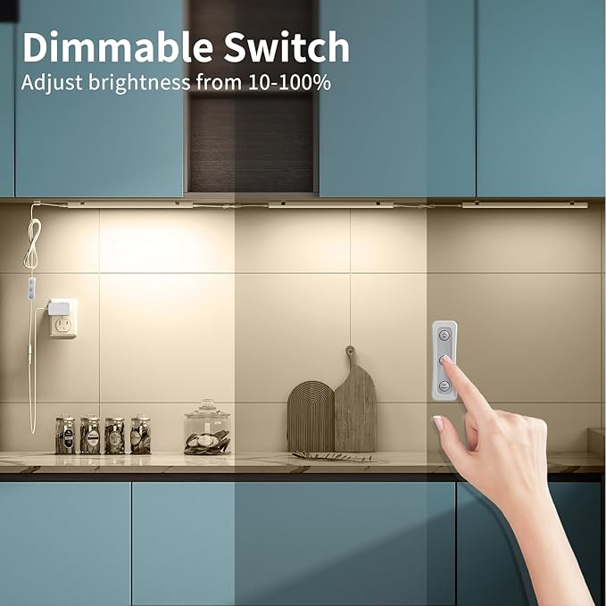ASOKO Dimmable LED Under Cabinet Lights Warm White 2700K, 24V ETL Listed Plug - Image 5