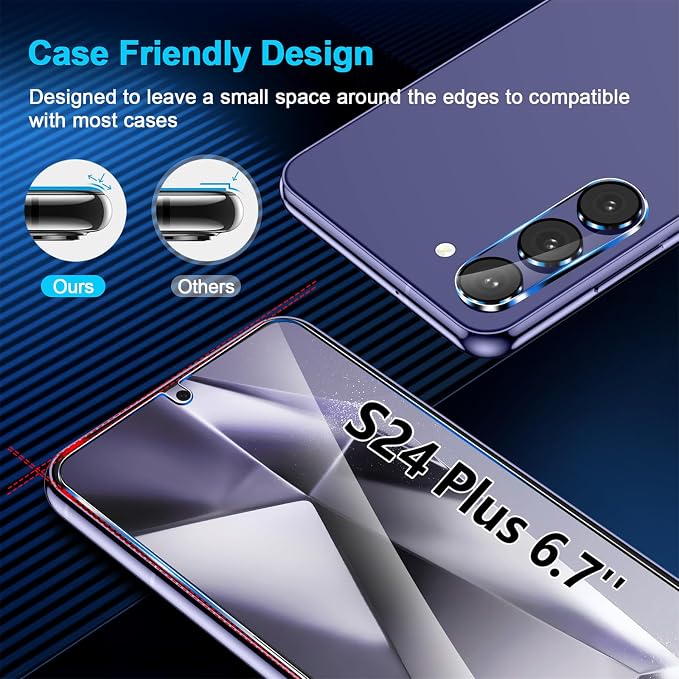 firtstnow 3 Pack for Samsung Galaxy S24 Plus Screen Protector Tempered Glass + - Image 7
