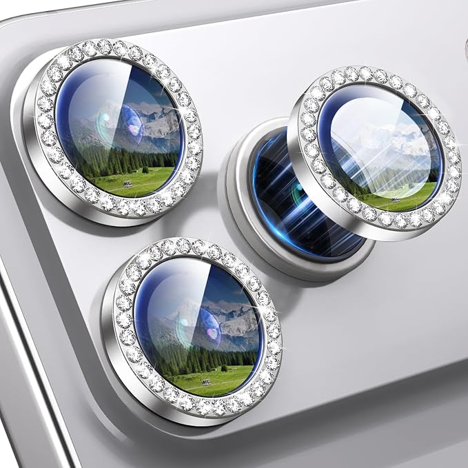 for iPhone 17 Pro / 17 Pro Max Camera Lens Protector Bling, Individual Diamond by Xfilm