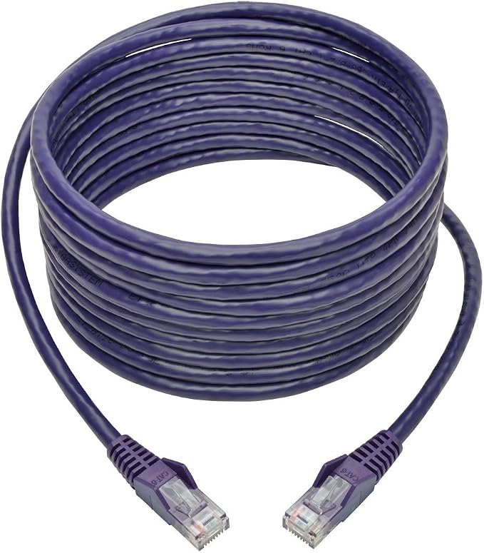 Tripp Lite 15ft Cat6 Gigabit Ethernet Snagless Molded Patch Cable UTP Purple - Image 2