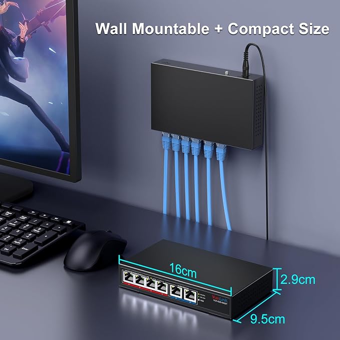 10Gb Ethernet Switch with 4 x 2.5GbE + 2 x 10GbE RJ45 Ports, VunLink 6 Port - Image 6