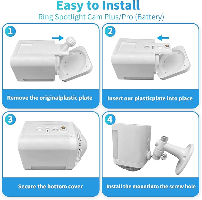 2Pack Wall Mount Bracket for Ring Spotlight Cam Battery Spotlight Cam Plus/Pro - Image 4