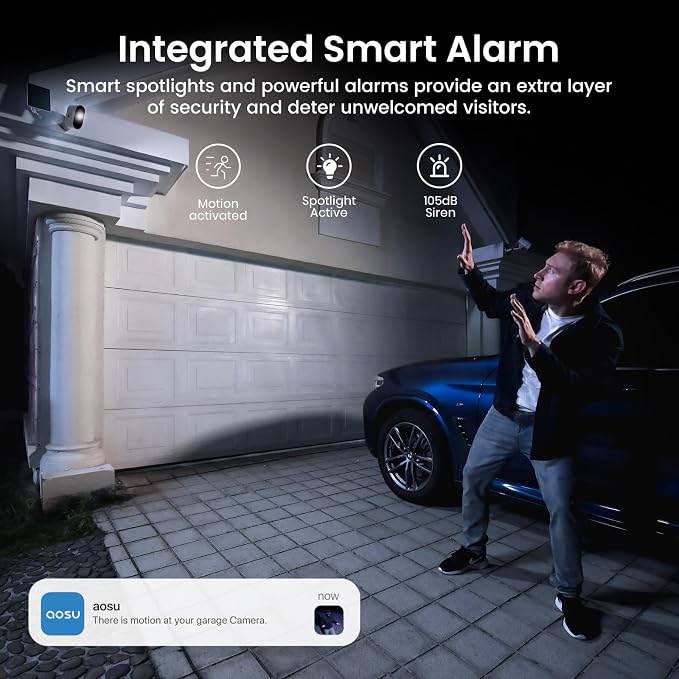 aosu Solar Security Cameras Wireless Outdoor, 4-Cam Kit, 2K QHD Home Security - Image 8