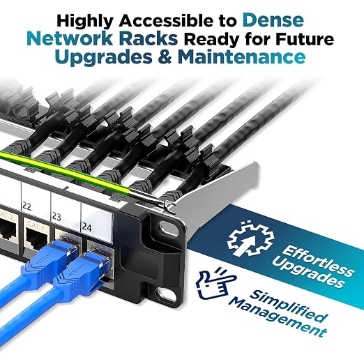 AMPCOM CAT7 Keystone Patch Panel 24-Port 1U - Image 5