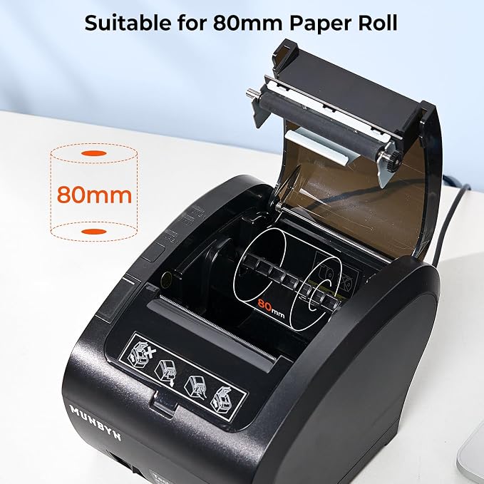 MUNBYN Bluetooth Thermal Receipt Printer P047, 80mm POS Printer, Thermal Printer - Image 7