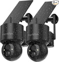 2K Solar Security Cameras Wireless Outdoor, 360°PTZ Battery Powered Cameras by FamViva