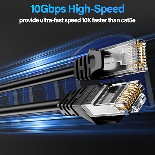 Cat6 Ethernet Cable 10Gbps 100 ft, UTP Ethernet Cable Cat 6, Flexible Bare - Image 2