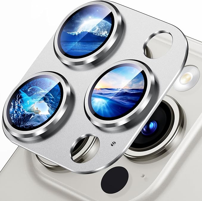 Uyiton Compatible with iPhone 15 Pro/iPhone 15 Pro Max Camera Lens Protector by Uyiton