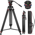 NEEWER 74" Video Tripod with Adjustable Damping Fluid Head, Metal Heavy Duty by Neewer