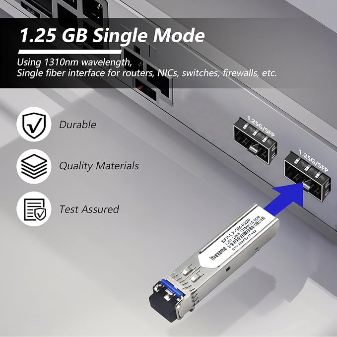 2 Pack 1.25G SFP Network Transceiver Module, 1000Base-LX Single Mode, 1310nm SMF - Image 3
