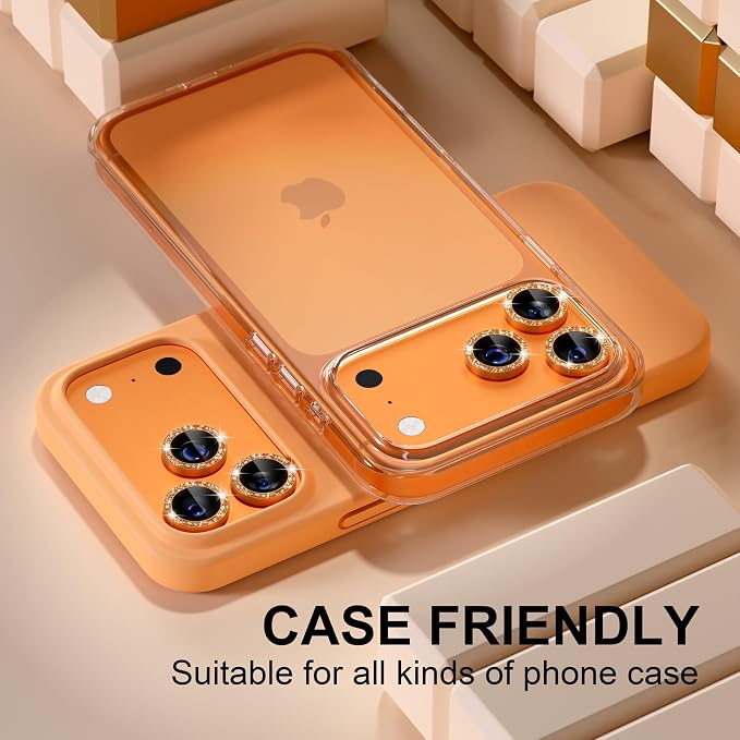 Misea Compatible for iPhone 17 Pro/iPhone 17 Pro Max Camera Lens Protector Bling - Image 5