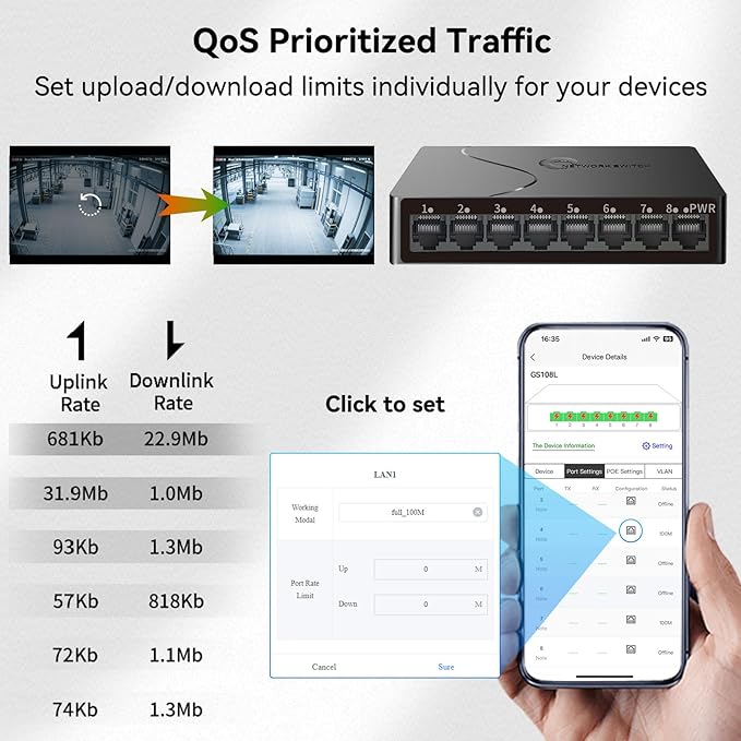 8-Port Gigabit Easy Smart Managed Ethernet Switch | Plug & Play Network Hub - Image 4