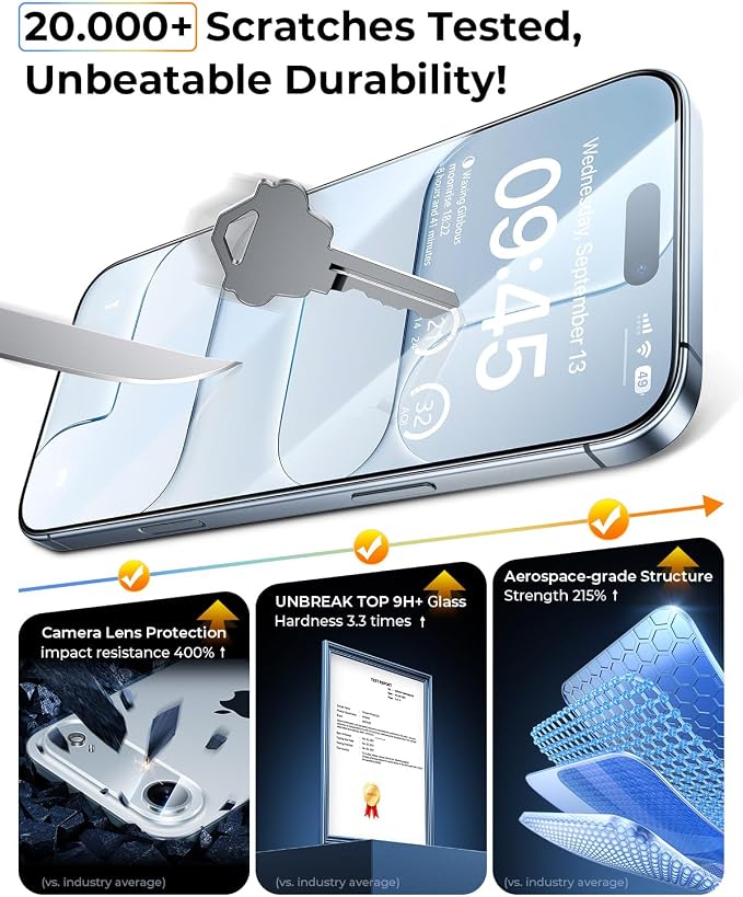 MRGLAS TOP 9H+ Glass 2+2 Packs for iPhone Air Privacy Screen Protector - Image 6