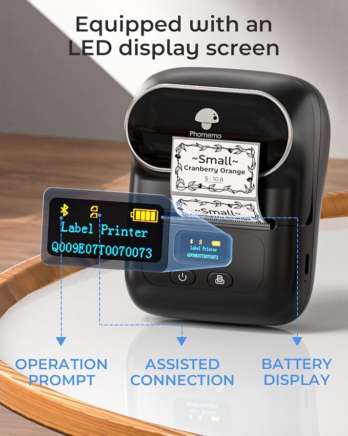 Phomemo Label Maker with 3 Roll Labels and Bag, Barcode Label Printer - Image 5