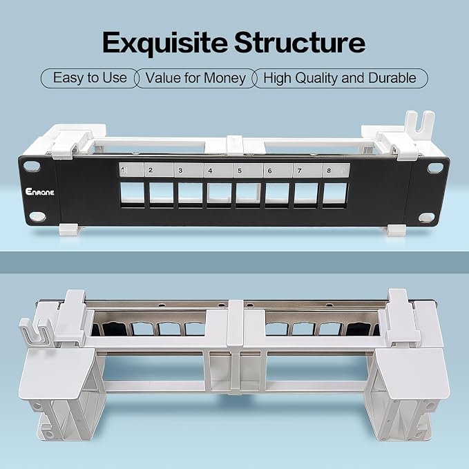 8 Port Blank Keystone Patch Panel Wall Mount 10inch - Image 7
