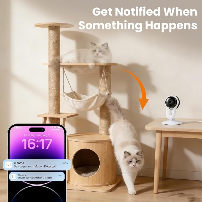 Smart Indoor Pet Camera with Phone App, 2K Home Camera - Image 3