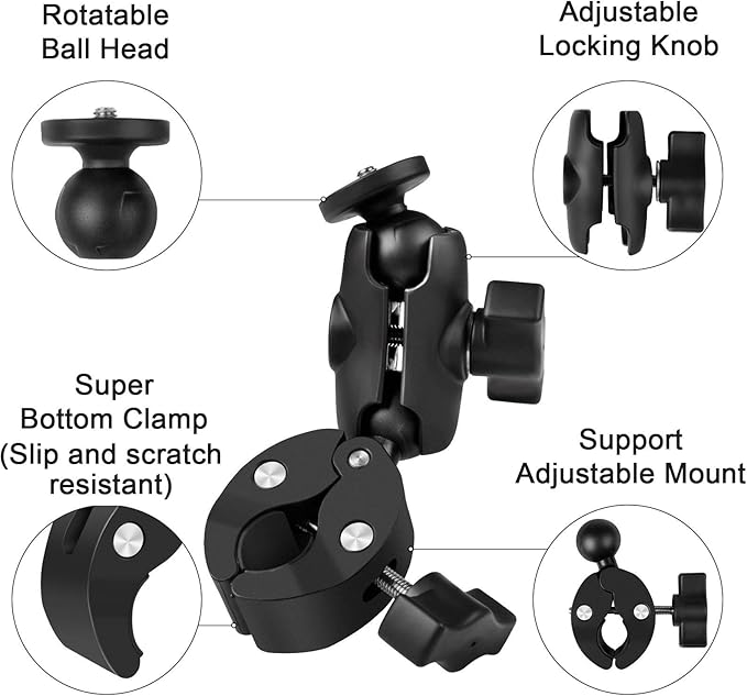 Taisioner Super Camera Clamp Mount Double Socket Arm 1/4"-20 Ball Head Adapter - Image 4