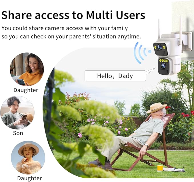 Luovisee Solar Security Cameras Outdoor Wireless, 2.4G/5G WiFi Cameras - Image 6