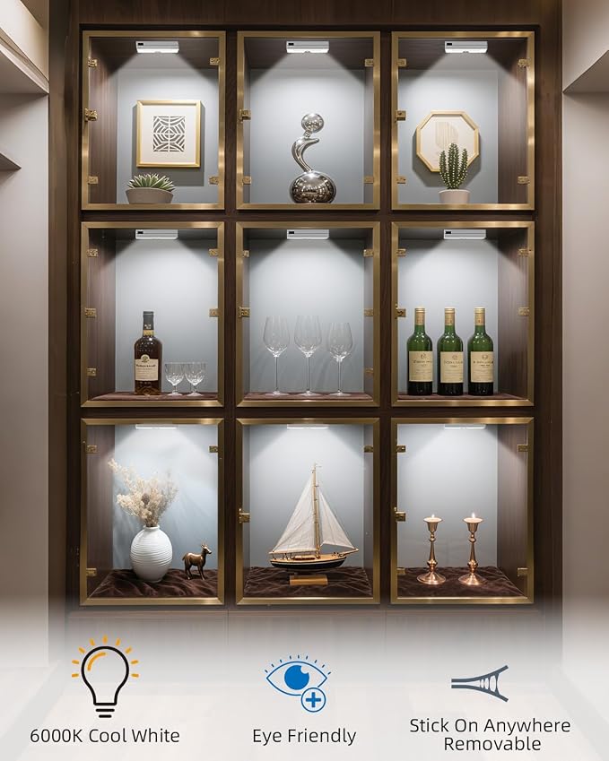 6 Pack Door Open Sensor Cabinet Lights, Cordless LED Cabinet Closet Light - Image 6