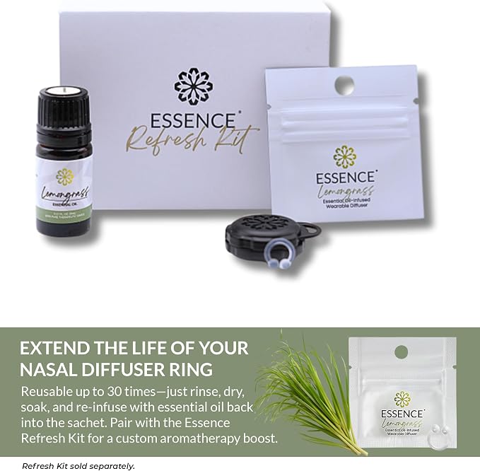Essence Wearable Aromatherapy Nasal Diffuser – Lemongrass Essential Oil Nose - Image 6