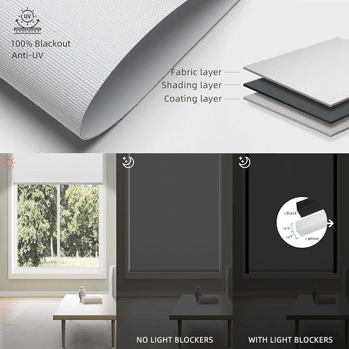 SmartWings Motorized 100% Blackout Shades Blinds, Custom Size, Cordless Window - Image 5
