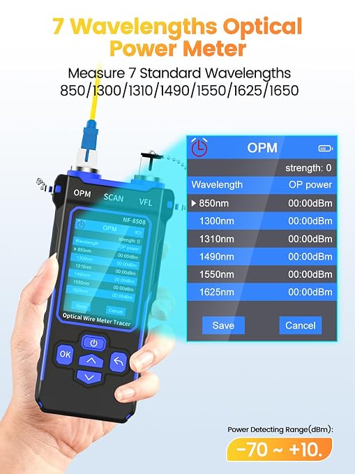 Network Cable Tester with Optical Power Meter, CAT5 CAT6 Ethernet Tester with - Image 3