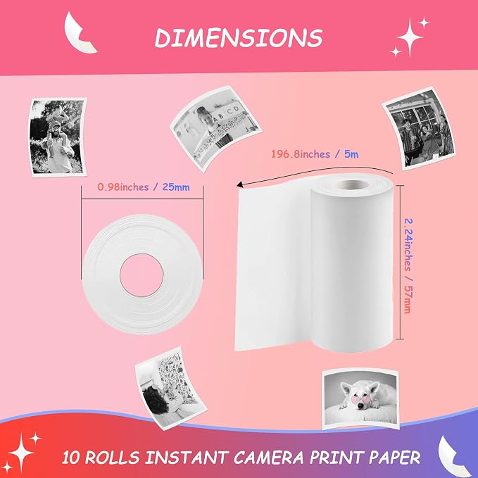 MIARALA 10 Rolls Instant Camera Refill Print Paper, HD Print Camera Paper Refill - Image 5