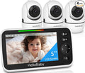 HelloBaby HB6550 5" Baby Monitor 3 Cameras, 26-Hour Battery, Pan-Tilt-Zoom by HelloBaby