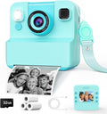 Kids Camera Instant Print with Flip Lens, 1080P HD Video Inkless Toddler by CIGXAVO
