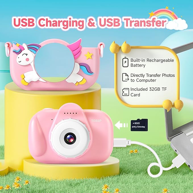 Kids Camera for Toddler Girls Boys Aged 3-9, YEEHAO 32MP Kids Toys Digital - Image 6