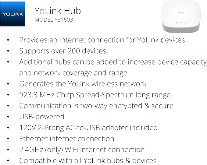 YoLink Smart Home Starter Kit: Hub & Water Leak Sensor 1, LoRa Up to 1/4 Mile - Image 3