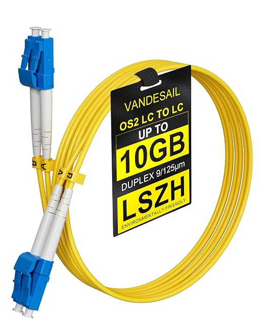 LC to LC Fiber Patch Cable Single Mode OS2, 150FT Fiber Cable, Individually by VANDESAIL