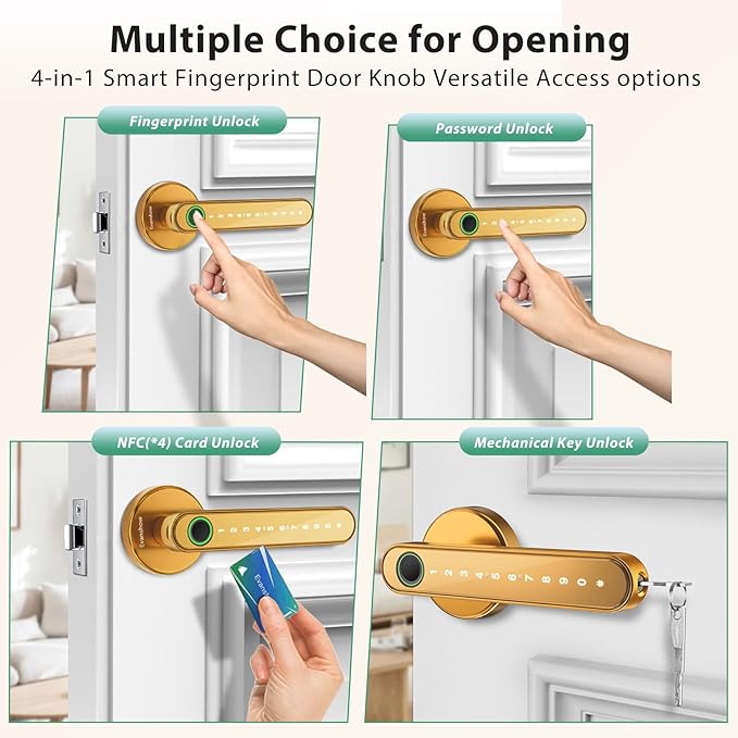 Fingerprint Door Lock Biometric Door Knob - Image 3