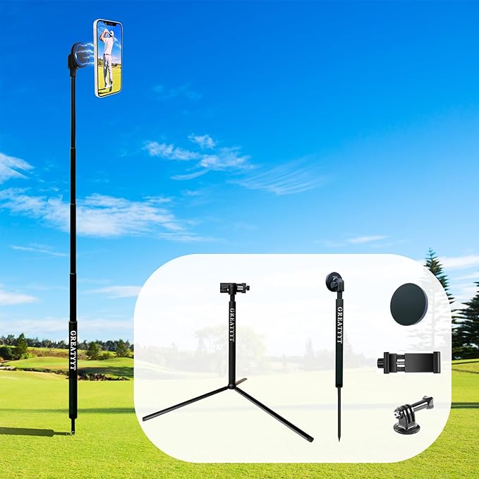 Monopod and Tripod Selfie Stick to Record Golf Swing by GreatYYT