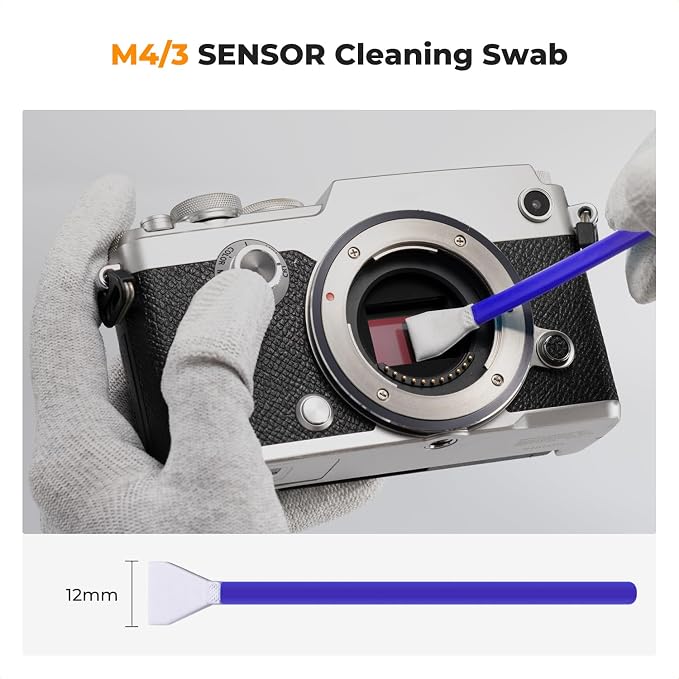 K&F CONCEPT 12mm Micro Four-Thirds 4/3 Sensor Cleaning Swab*10 + 20ml Sensor - Image 4