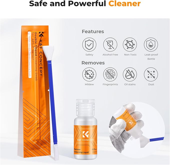 K&F CONCEPT 2-1 16mm APS-C Frame Sensor Cleaning Swab, Viewfinder Cleaning Swab - Image 3