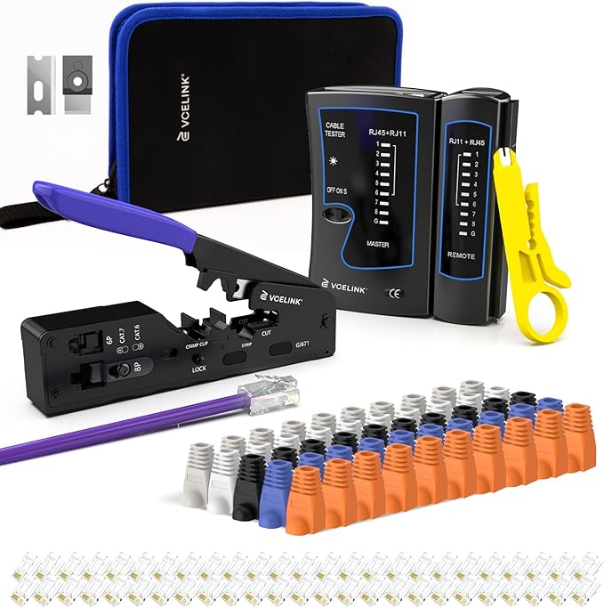VCELINK RJ45 Crimp Tool Kit, Ethernet Wire Cutter Crimper, All-in-One Network by VCELINK