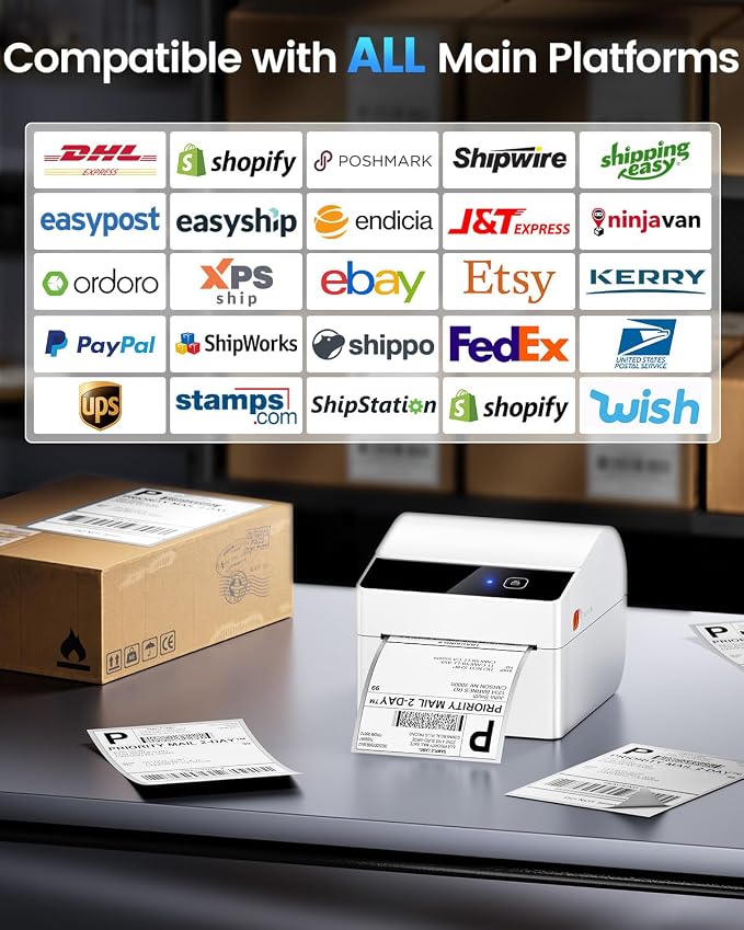 ASprink Bluetooth Shipping Label Printer 4x6 Thermal Label Printer - Image 6